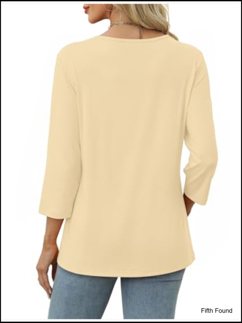 3/4 Length Sleeve Graphic Tunic Tops Crewneck Casual Flowy Blouses - Picture 5 of 7
